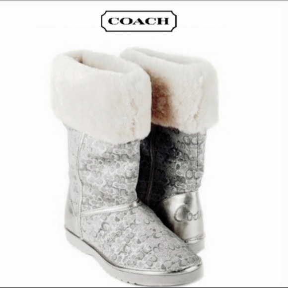 Coach Nikole New Sz 10 winter Silver boots